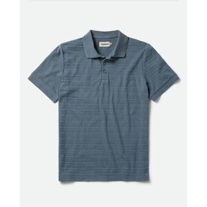 Taylor Stitch Huckberry Mens Blue Organic Cotton Polo Shirt size 40 Preppy